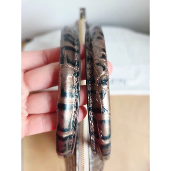 Brahmin Duxbury Satchel Petrol Magnus Croc Embossed Leather Bag Strap Dust Bag - Picture 14 of 16